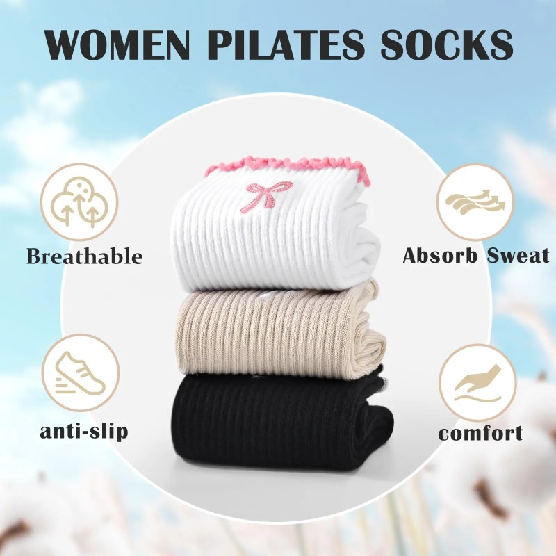 Pilates & Yoga En Talavera Raquel Díaz - Professional Yoga Socks, Cotton Strap Silicone