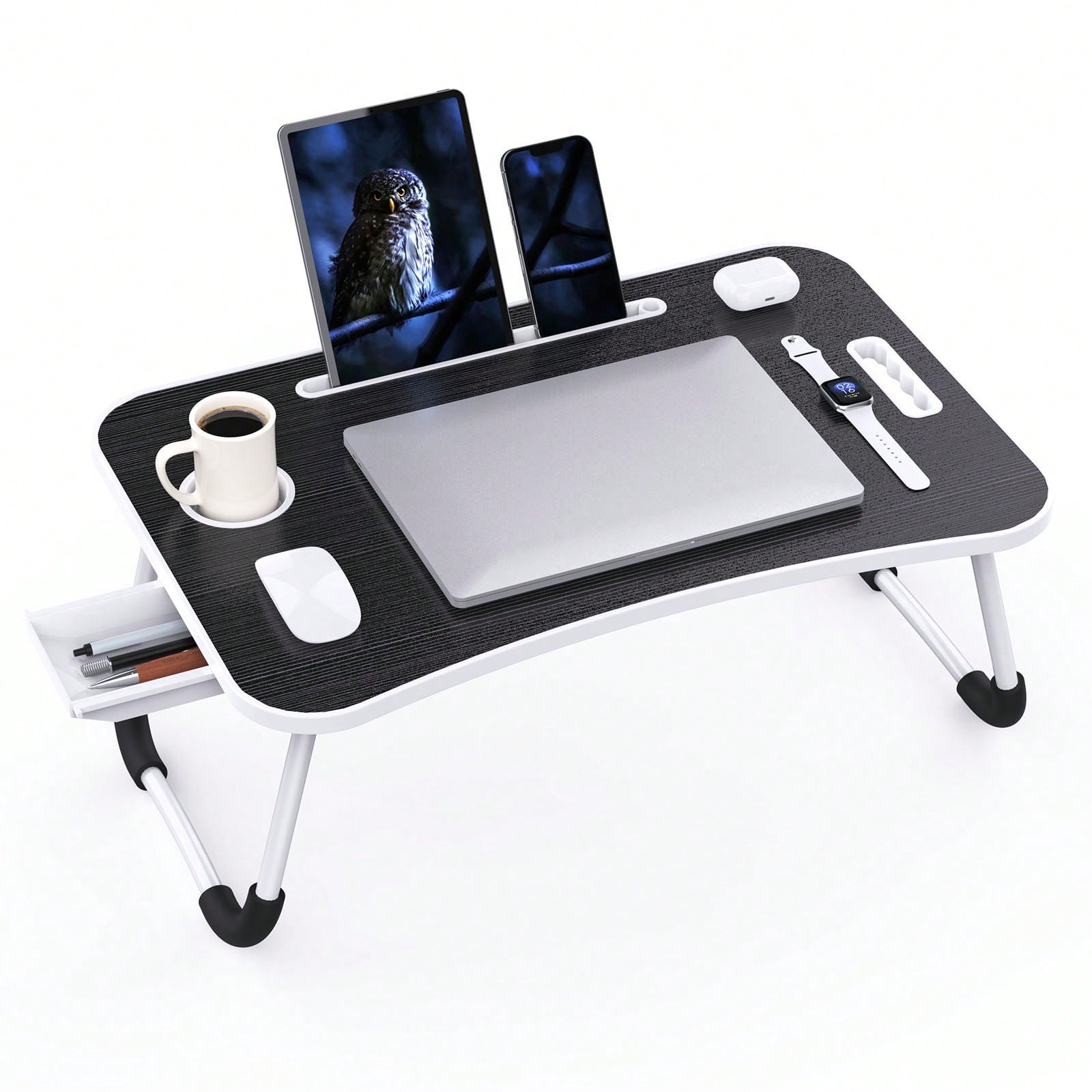 Inversion Table Fold - Folding Laptop Lap Desk With Side