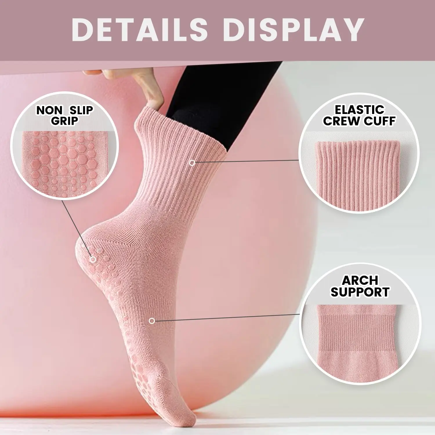 4 pairs of women's yoga socks, - огляд і ціна Pilates & Yoga En Talavera Raquel Díaz